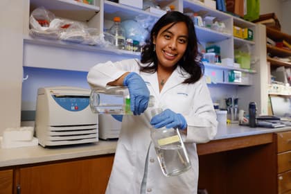 Female medical professional in the lab