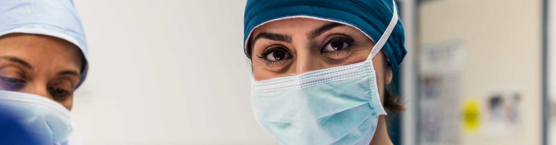 Two doctors wearing surgical masks