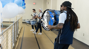 The Dallas Mavericks Drumline is ready to provide the countdown drumroll.