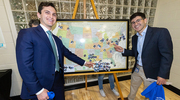Cyrus Steppe, left, and Matthew Cali map out where they will head for residency.