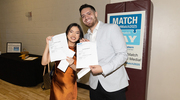 Meaghan Lee and Pedro Pinales are all smiles as they are both headed to Boston as they conquer residency together.