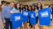 From left: Joelle Abdallah, Amulya Agrawal, Aparna Kambhampati, and Sanjana Kalvakuntla are surrounded by family members to share the special day.