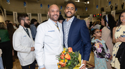 DeQuan Weston, right, shares this special day with Norberto Rodriguez-Baez, M.D., Associate Dean for Student Affairs.