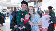 Benjamin LeBlanc, M.D., and his family after earning his diploma.