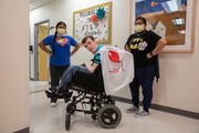 From left: Martha Merlan, Certified Medical Office Assistant; Cameron Brown, patient; and Cindy Tijerina, Certified Medical Office Assistant
