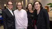 Dr. Jacobe (left) with Vanessa Rogers, M.D., a 2023 recipient of the Institutional Service Award; Catherine Spong, M.D., UTSW Chair of Obstetrics and Gynecology; and Lina Chalak, M.D., a 2021 recipient of the Mentoring Award.