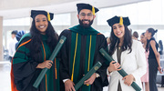 Ready to celebrate are (from left) Limi Jamma, M.D., Usamah Chaudhary, M.D., and Nashra Javed, M.D.
