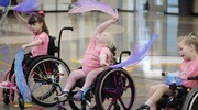 Three Ayita Wheelchair Dance students delightfully perform their routine at the UT Southwestern DFW Adaptive Sports Expo in September. The event is organized by the UT Southwestern DFW Adaptive Sports Coalition, UT Arlington, the UTSW Department of Physical Medicine and Rehabilitation, and the Peter O’Donnell Jr. Brain Institute, among others. This event is designed to increase awareness of adaptive sports and promote active, healthy, and engaged lifestyles.