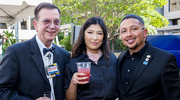 Mr. Macias (right) with his wife, Ale, and George Durstine, Occupational Health Associate (left)