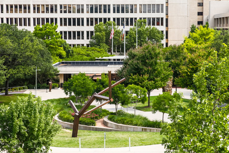Seldin plaza sculptures from above