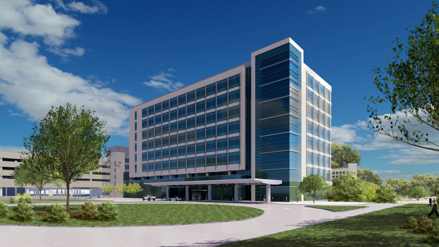 Cancer Tower rendering Large glass building