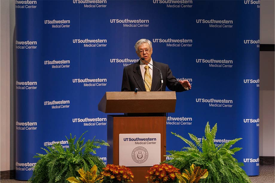 man at podium