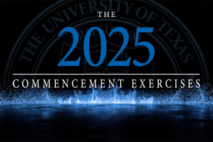 Commencement 2025 black and blue banner