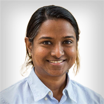 Sheeba Anteraper, Ph.D. Smiling woman with dark hair.