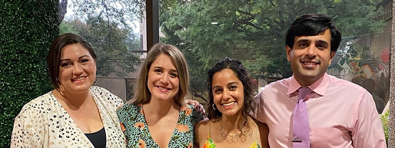 Medicine Pediatrics Residency Class of 2022, Rebeca Duron, Averi Wilson, Anjali Vora, and Bilal Ashraf 
