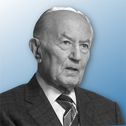 Dr. Donald W. Seldin, monotine on a blue gradient background