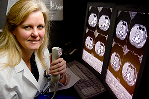 Julie Champine Julie Champine and rows of brain images