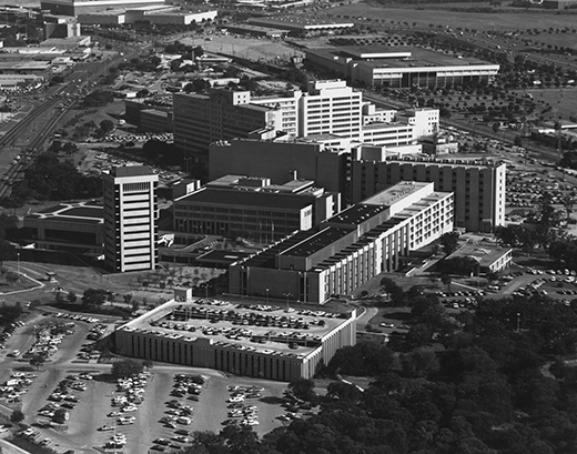 UT Southwestern and Parkland in the 70s Aerial view of south campus