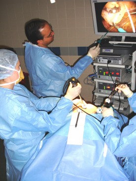 Laparoscopic surgery Team in surgical suite