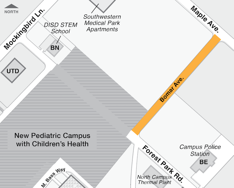 map of no parking on bomar ave