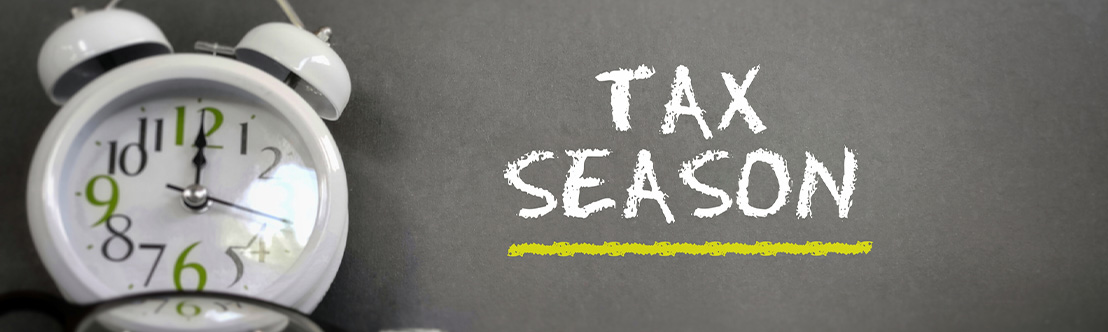 Tax season text in vintage background