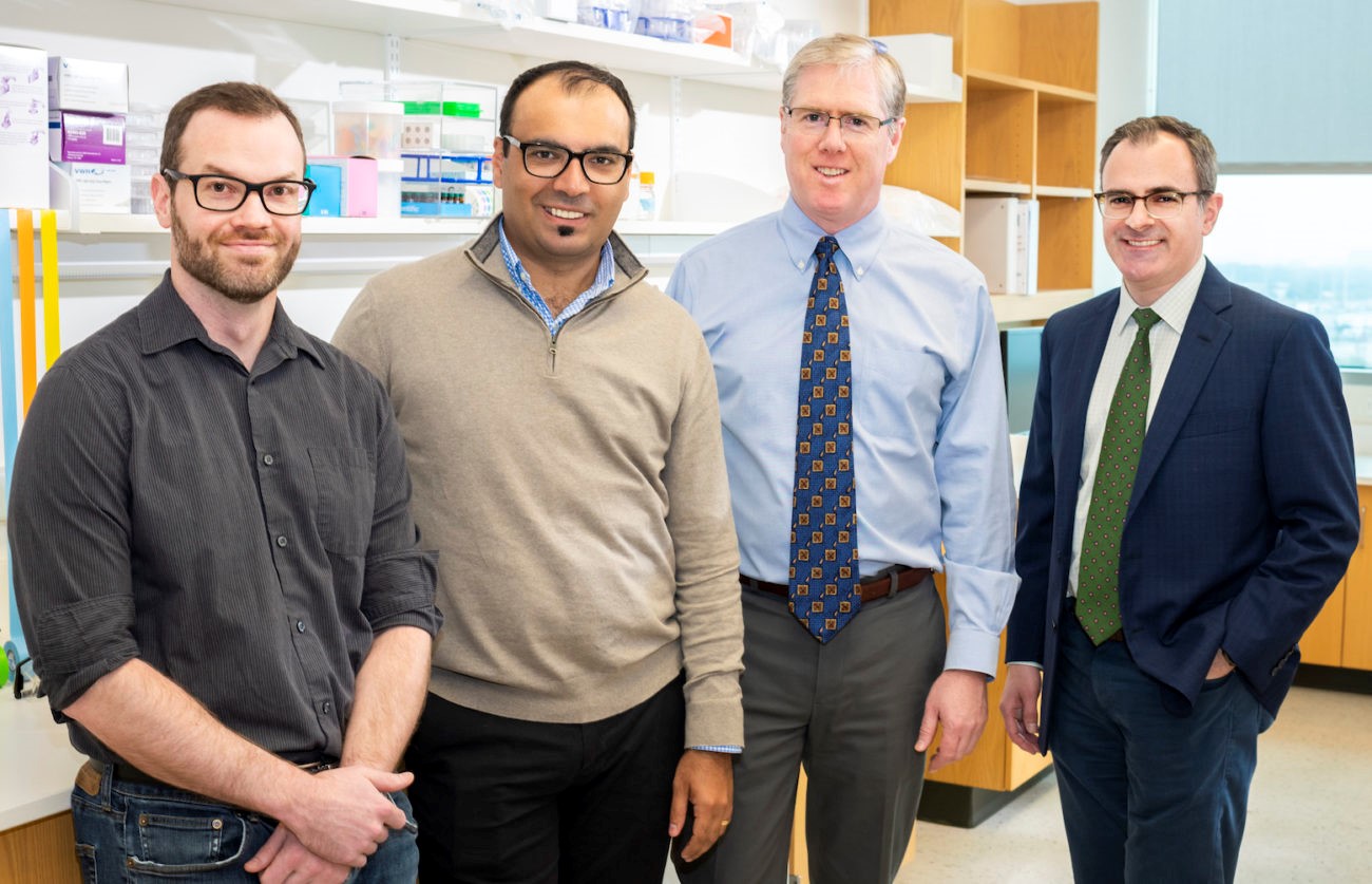 Researchers involved in the study include (from left) Drs. Brandon Faubert, Alpaslan Tasdogan, Sean Morrison, and Ralph DeBerardinis. Researchers involved in the study include (from left) Drs. Brandon Faubert, Alpaslan Tasdogan, Sean Morrison, and Ralph DeBerardinis.
