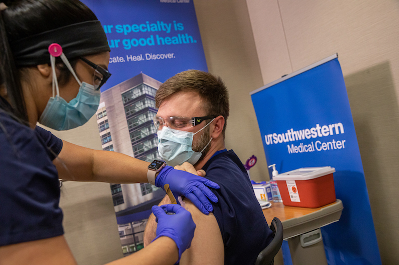 Patient getting COVID-19 shot